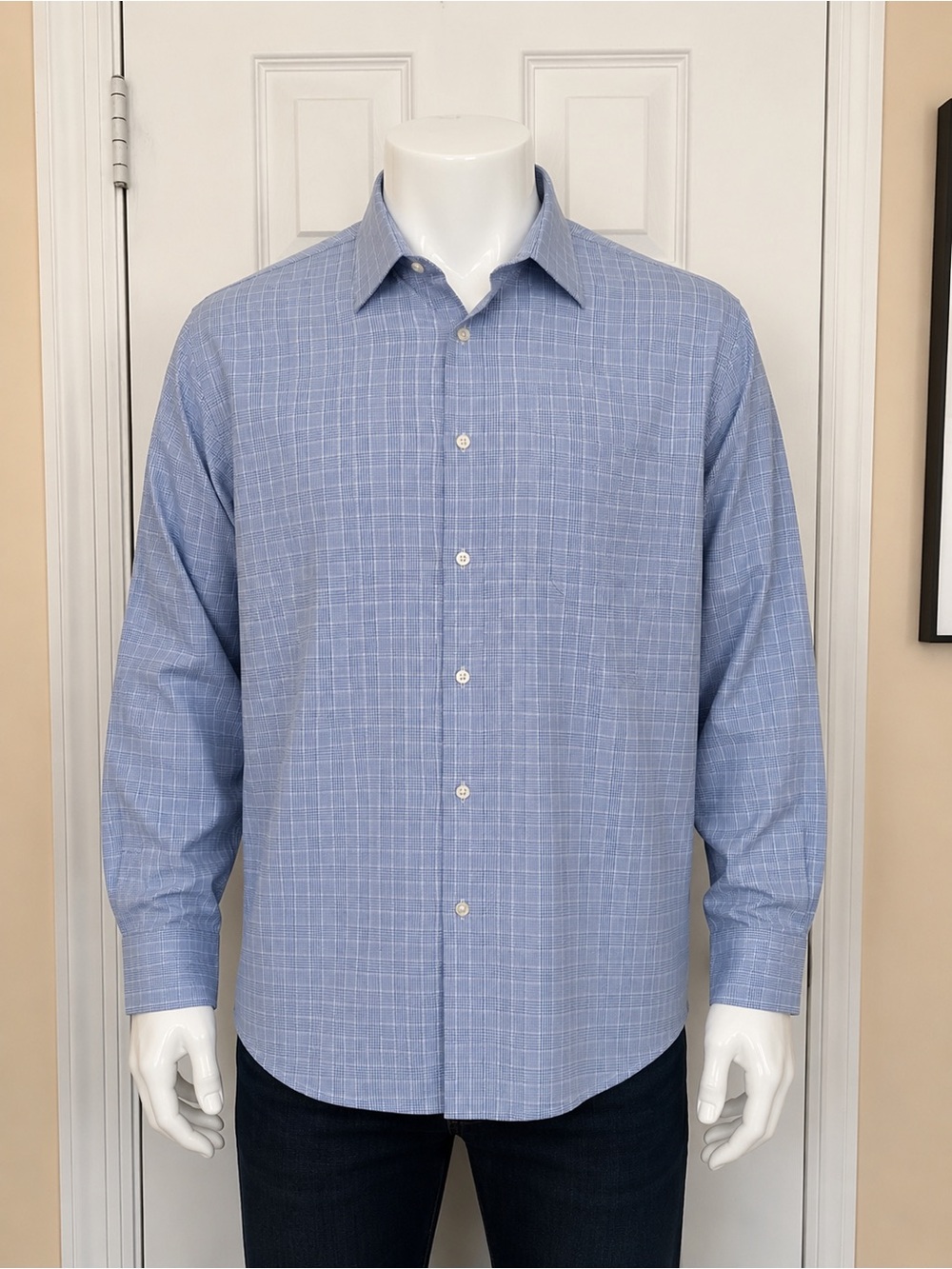 Southern Tide Men’s Coastal Plaid Long Sleeve Button Down Shirt - Blue XXL